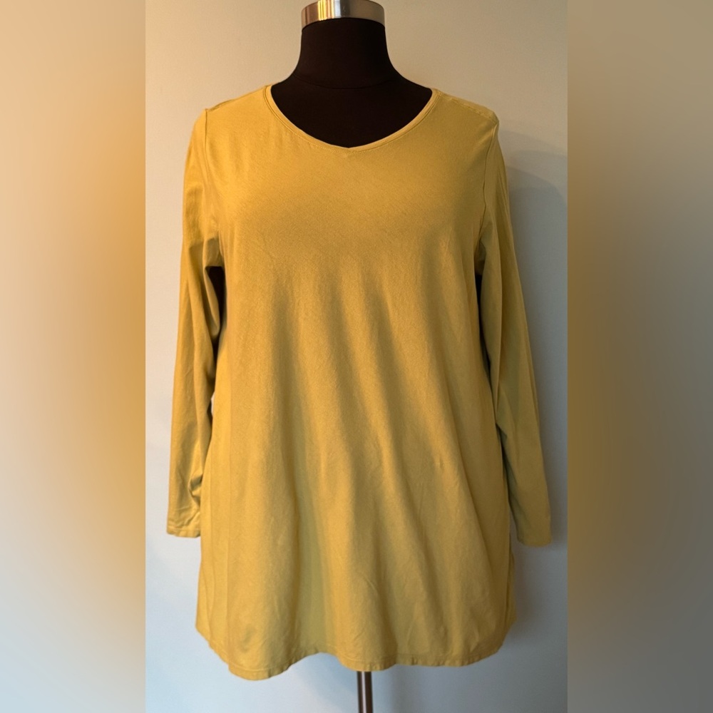 J Jill Pure Jill Elliptical Tee Green Size 2X